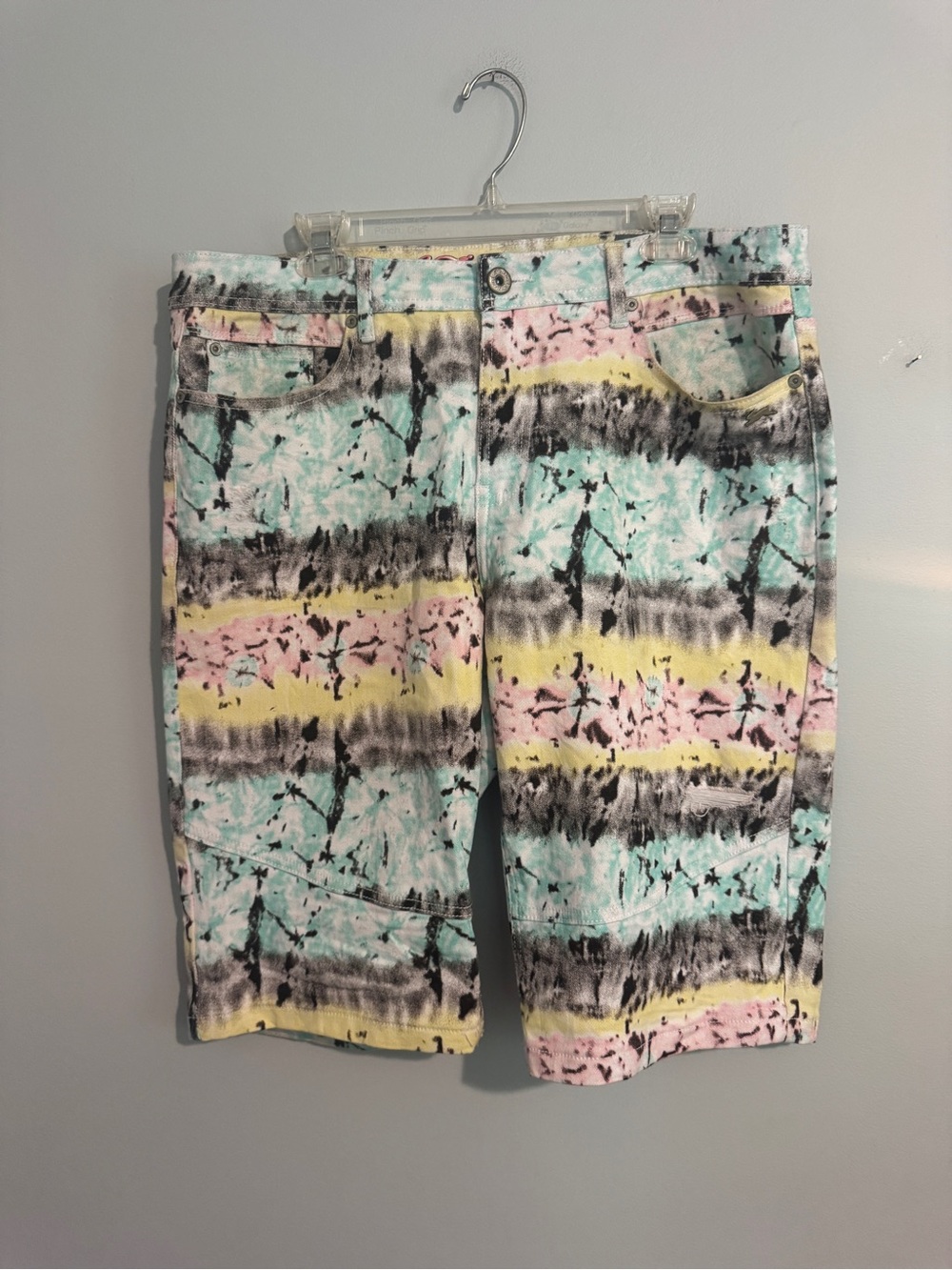Men's A. Tiziano Tie-Dye Pastel Casual Shorts- 38